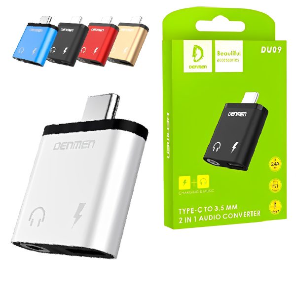 تبدیل 1 به 2 دنمن DENMEN DM-DU09 TYPE-C TO SOUND
