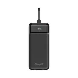 پاوربانک 10000 میلی‌آمپر انرجایزر 22.5 وات مدل Energizer UE10084PQ به همراه کابل USB-C و لایتنینگ متصل با گارانتی 12 ماهه شرکتی