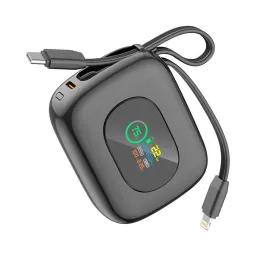 پاوربانک بودی PD و فست 10000mAh 22.5W دارای نمایشگر درصد شارژ و دو کابل متصل مدل PB823B با گارانتی 18 ماهه (6 ماه تعویض) مشکی